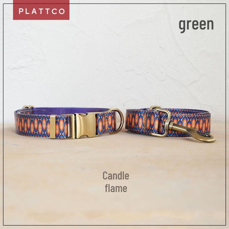 PLATTCO Custom Soft Pet Dog Collar & Leash Set with Metal Buckle PDC373 Small