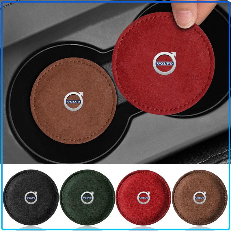 

Auto Accessories Car Cup Holder Pad PU Leather Slot Non-slip Coaster Mat For Volvo XC90 XC60 XC70 XC40 V90 V60 V40 C70 C30 S80 2pcs коричневий