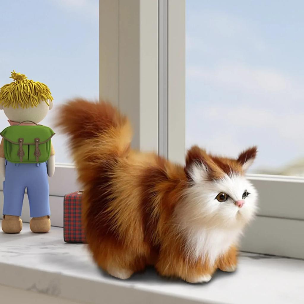 Niedliche Simulations-Katzen-Plüschtiere Weiches Stoff-Kätzchen-Modell Falsche Katze Realistische Tiere für Kinder Mädchen Geburtstags- Valentinstagsgeschenk