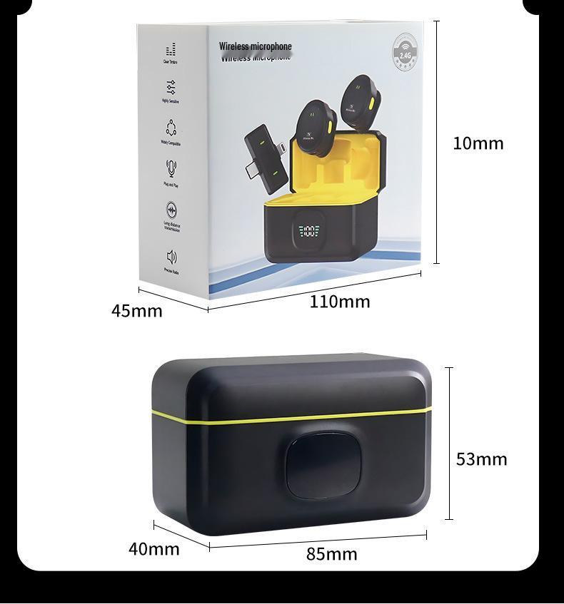 Q9 Wireless Lavalier Button Mic - Noise Cancelling Microphone for Phone Outdoor Live Streaming & Video Recording