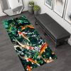 Vibrant Koi Fish Pond Runner Area Rug Carpet, Non Slip Floor Mat, Colorful Lotus Water Print Washable Kitchen Rug Long Runner