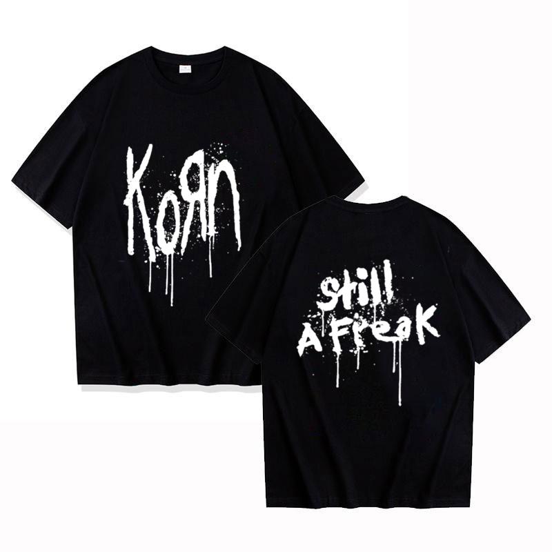 Korn Music Concert Rock Band World Tour Pure Cotton T-shirt Personalized Street Versatile 2025 Summer Fashion T-shirt