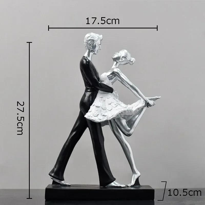 

Double Ballet Dancer Statue Desk Decoration Abstract Artwork Ballerina Couple Character Resin Sculpture Room Aesthetic Decor