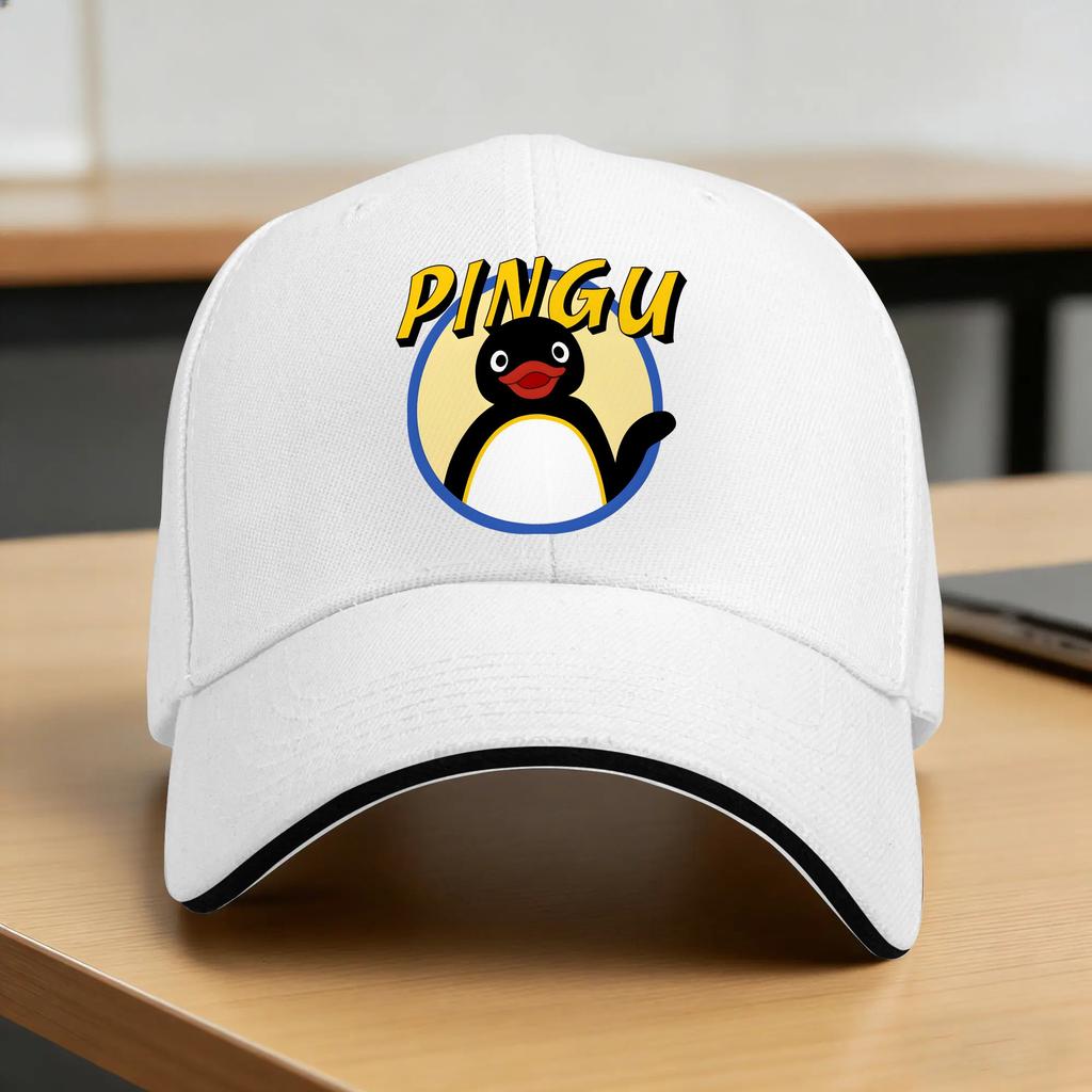 Pingu Cute Penguin Baseball Cap Women Unisex Custom Logo Trucker Hat Summer Fashion Outdoor Sport Sun Visor Baseball Caps
