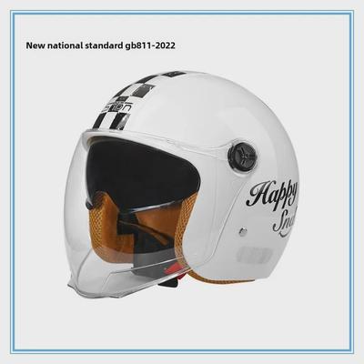 Retro Double Mirror Winter Helmet for Electric Motorcycles - All-Season Use