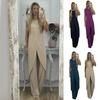 2 Pcs/Set Women Top Pants Set Irregular Hem Wide Leg Solid Color