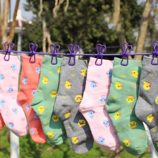 180cm Elastic Outdoor Clothesline Pants Laundry Drying Hanger Rope with 12 Clips