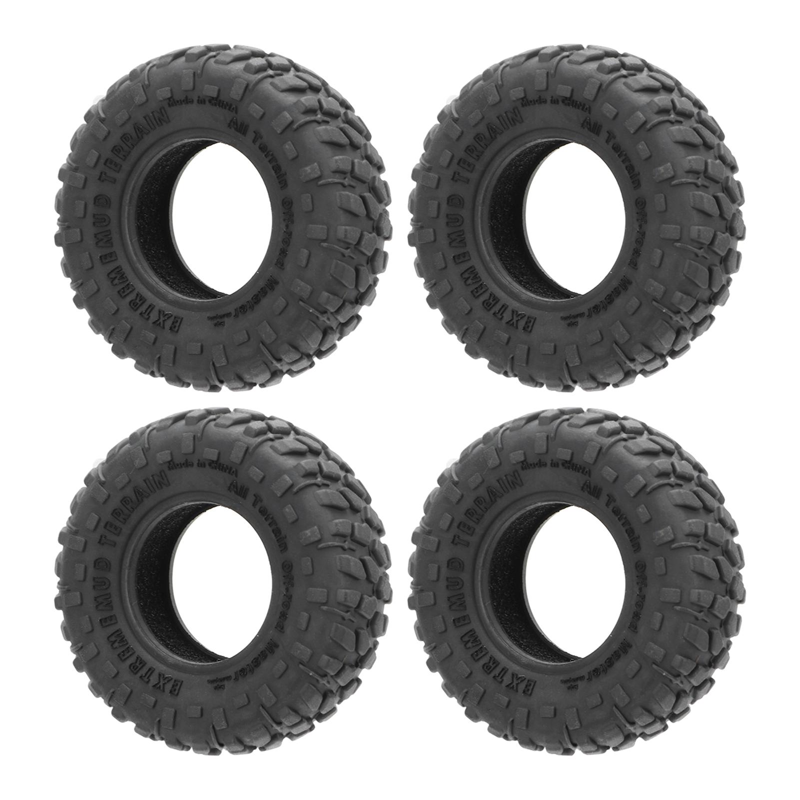 

4Pcs 1.0 Inch RC Tires Soft Rubber All Terrain Replacement RC Car Tyres for Axial SCX6 16 RC Car
