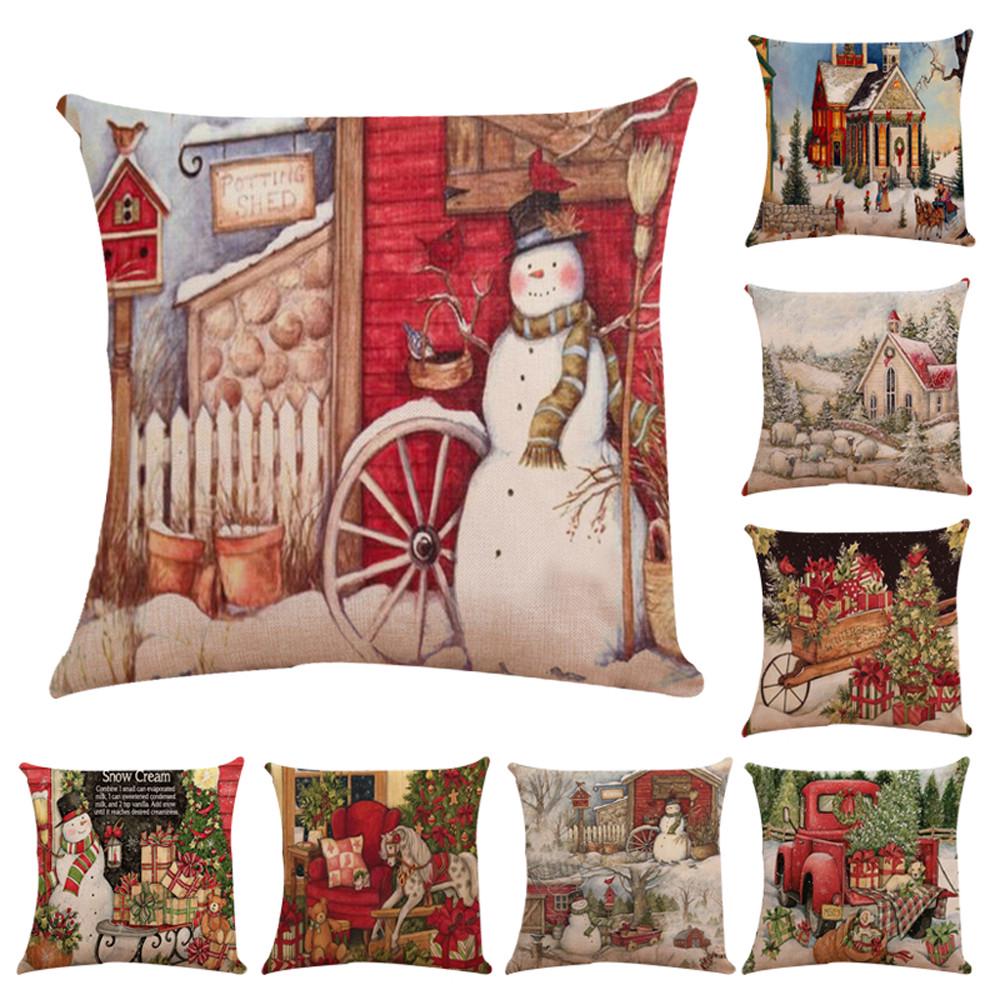 Buy Christmas Pillow Covers Embroidery Throw Pillow Cases for Home Car