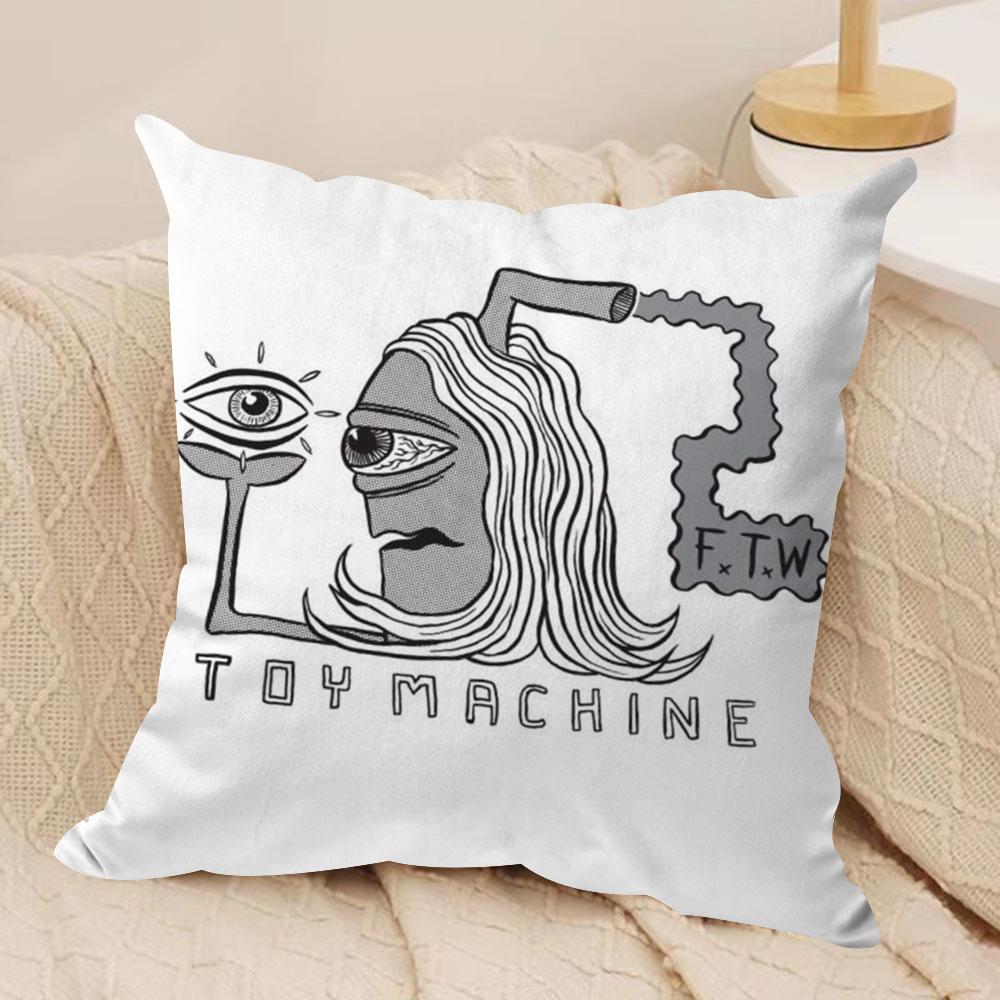 T-Toy M-MachineS S-SkateS Cushion Cover Silky Short Plush Double-Sided Printed Pillow Case for Sofa All Seasons Home Decor Gift