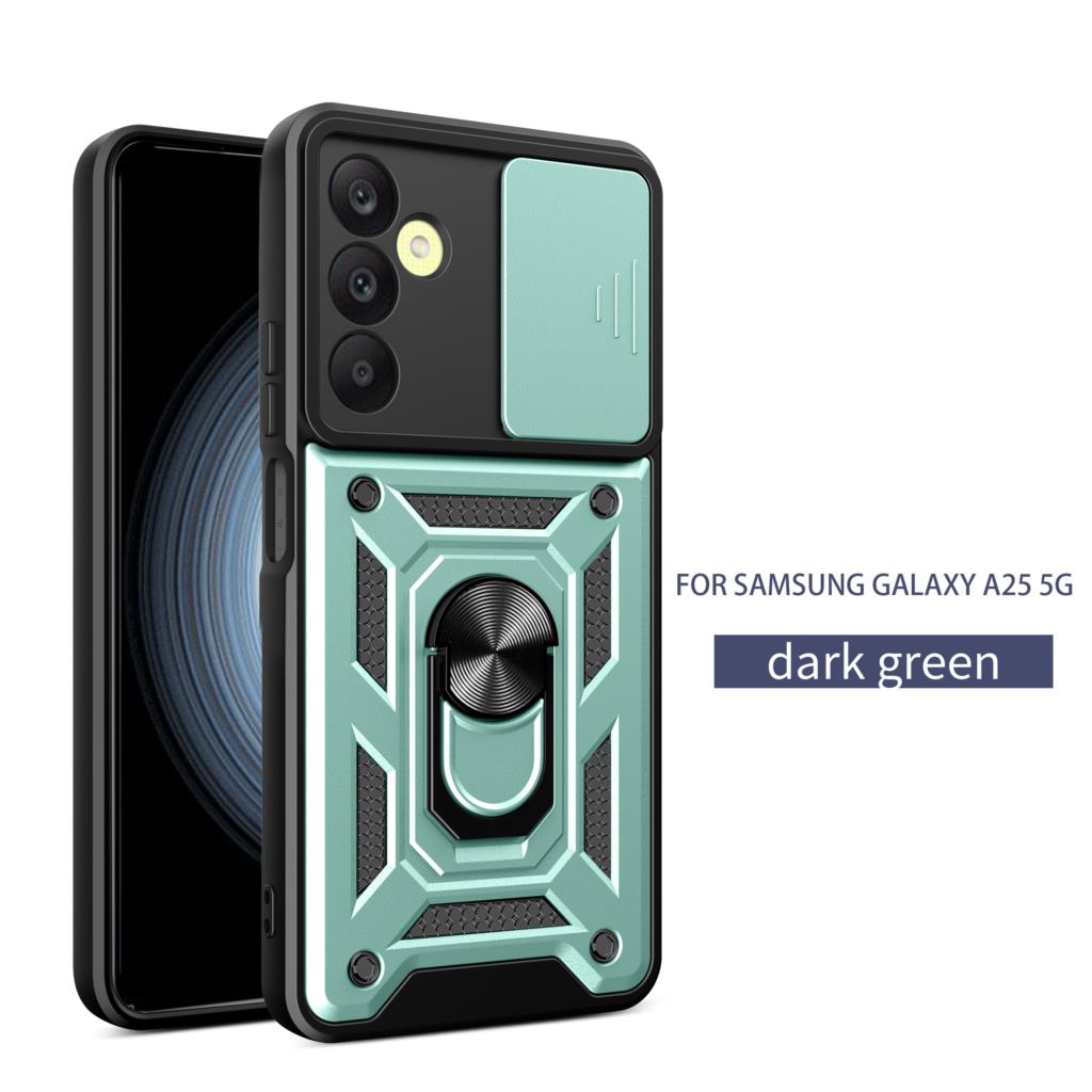 For Samsung Galaxy A25 A25 5G Case Push Window Lens Cover Ring Bracket Etui Coque for Samsung Galaxy A15/Galaxy A35/Galaxy A55