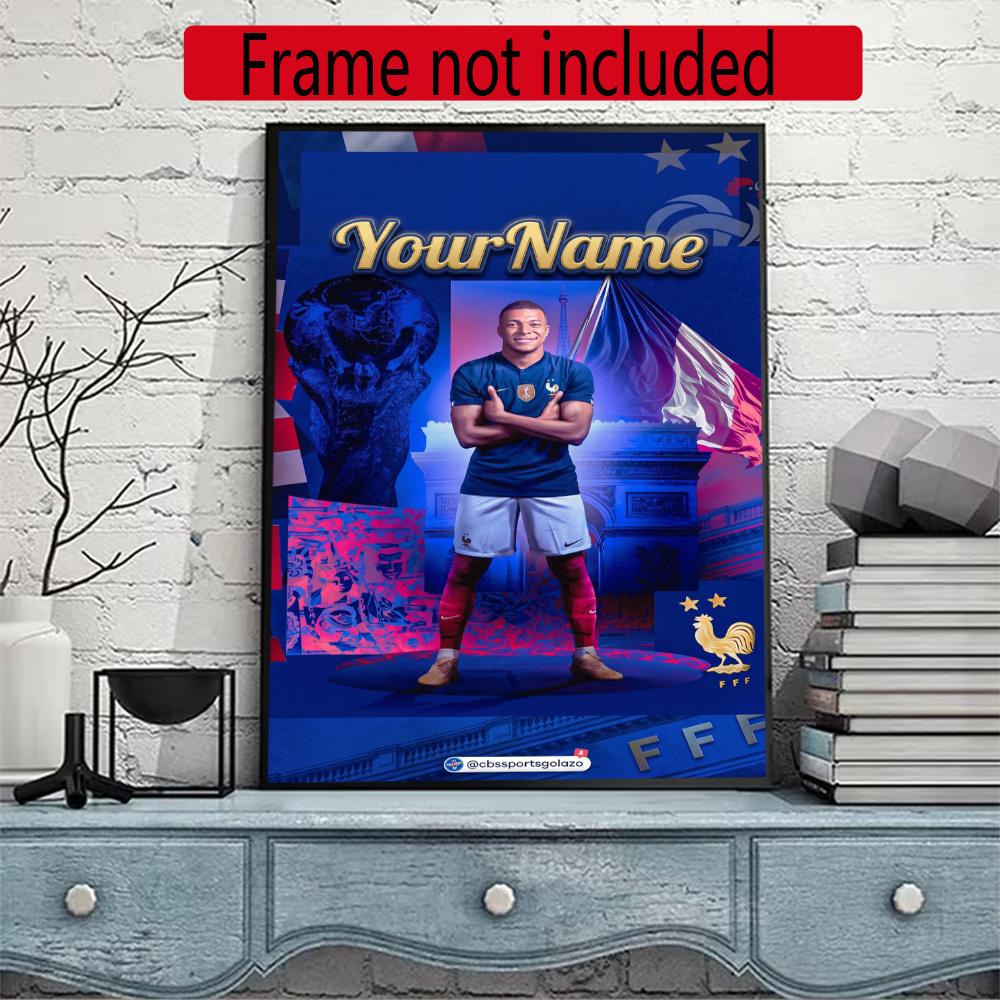 Mbappe Customize Your Name Diamond Painting Round Diamond Diy Frameless Holiday Artwork Suitable For Home Office Wall Decoration