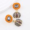 Bee Sunflower Vacation Wind Earrings Animal Diamond Exaggerated Color Daily Pass Earrings