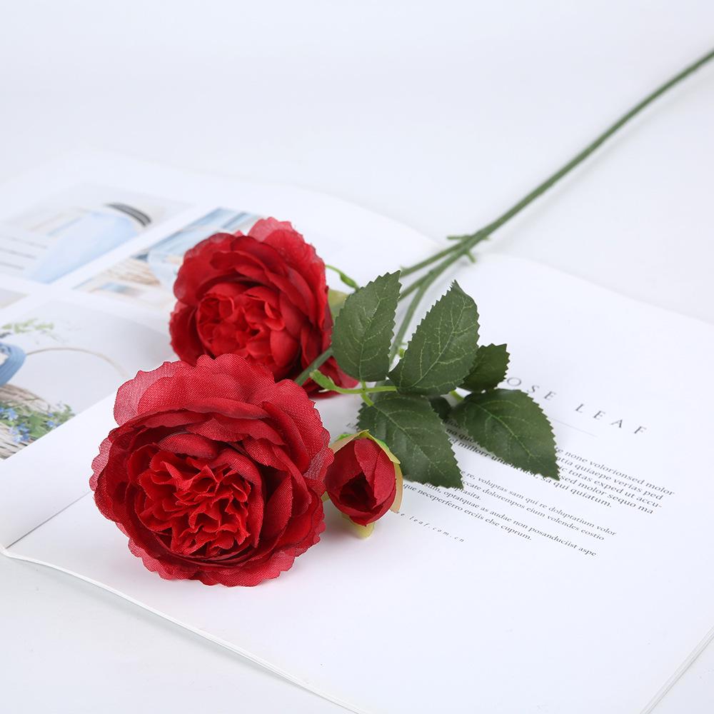 European-Style Smoky Willow Peony & Rose Artificial Flower Arrangement for Home and Wedding Decor