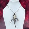 Howlite Gemstone Pendant Copper Wire Wrapped Pendant Titanium Bead Eyes & Skull Bone Face Pendant