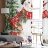 Christmas Winter Snowman Elk Curtains For Living Room Bedroom Home Decoration Window Voile Tulle Curtain Drapes