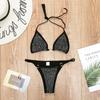 Sexy Halter Shining Rhinestone Bikini Women Swimwear Female Swimsuit Two-pieces Bikini Set Micro Bather Bathing Suit