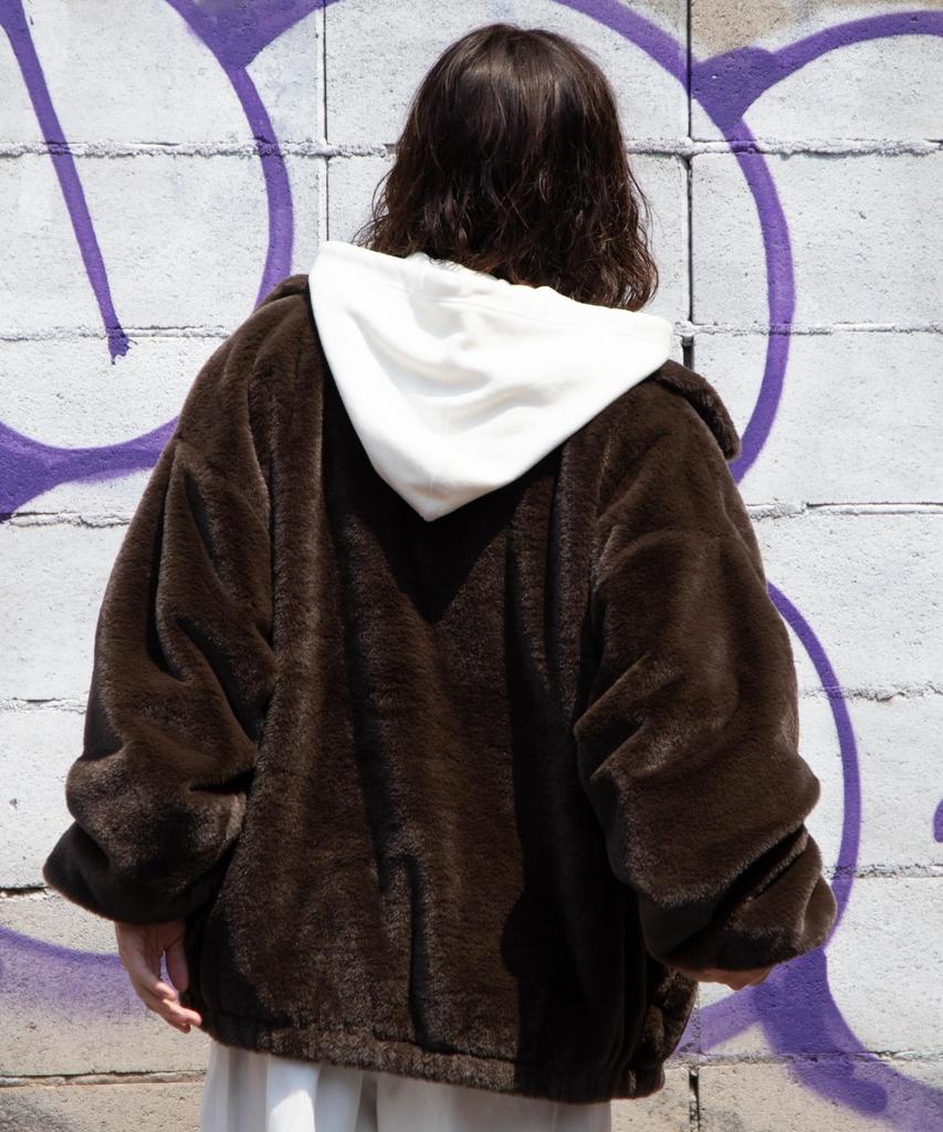 WEGO Faux Fur Brown Blouson, Medium,