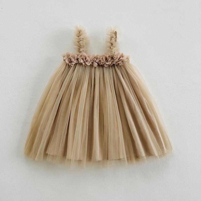 Letní visící květiny Sladká dívčí síťovaná sukně s plážovou sukní Princeznovská sukně Tutu sukně
