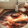 Knightly Crusader Armor Round Rug for Livingroom,Bedroom, Palyroom, Chair Rug, Area Rug, Circle Carpet, Large Size Fan Christmas Gift