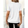 Womens Ribbed Knit Half Zip T Shirt With Stand Collar Short Sleeve Casual Slim Fit Top