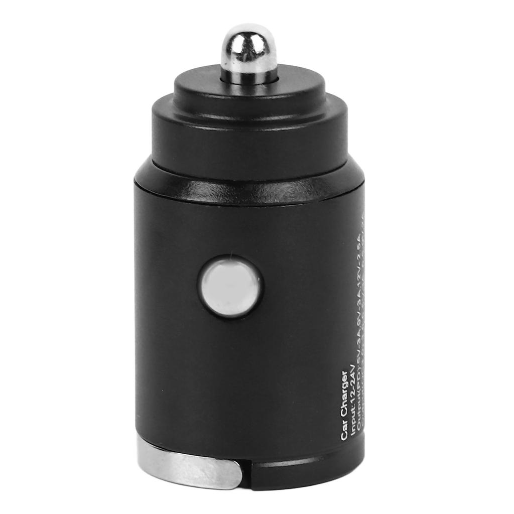 Mini Car Charger Dual Ports PD30W QC3.0 Fast Charging Aluminum Alloy USB Car Charger Adapter for