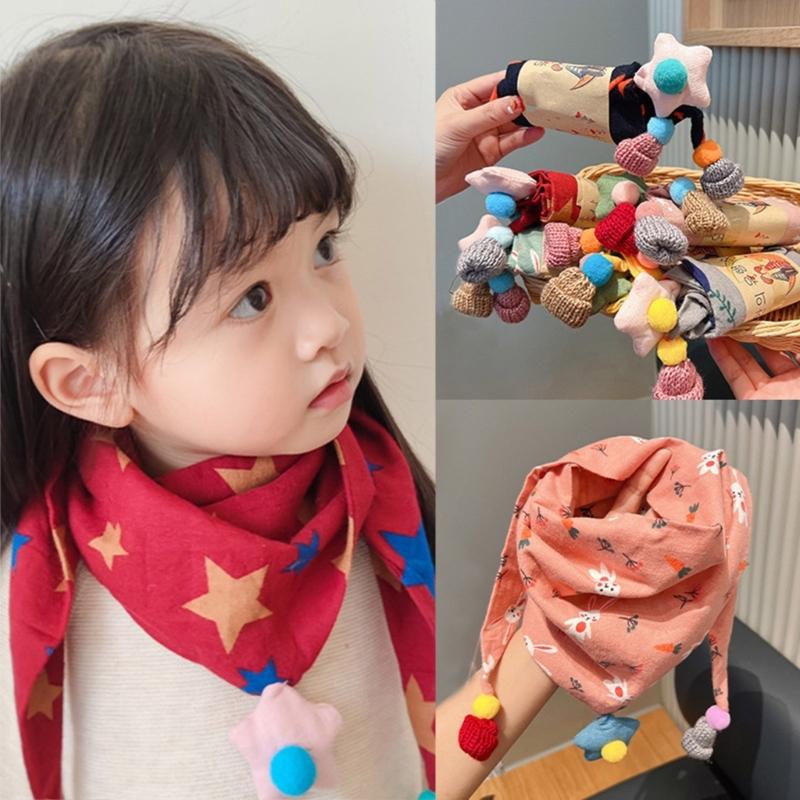 Cute Children Scarf Versatile & Warm Shawl Cotton Baby Neck Towel Multi Functional Scarf Lightweight for Boys & Girls