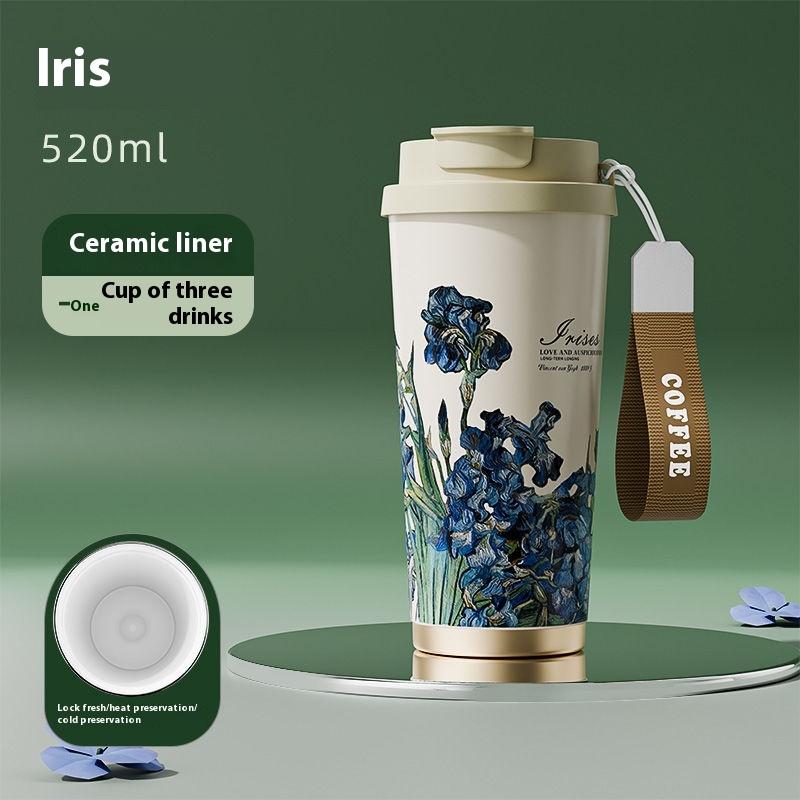 

GIANXI новый высококачественный внешний вид термос чашка кофе керамическая соломинка двойная питьевая чашка ежедневная кампус сопутствующая кофейная чашка 520ml