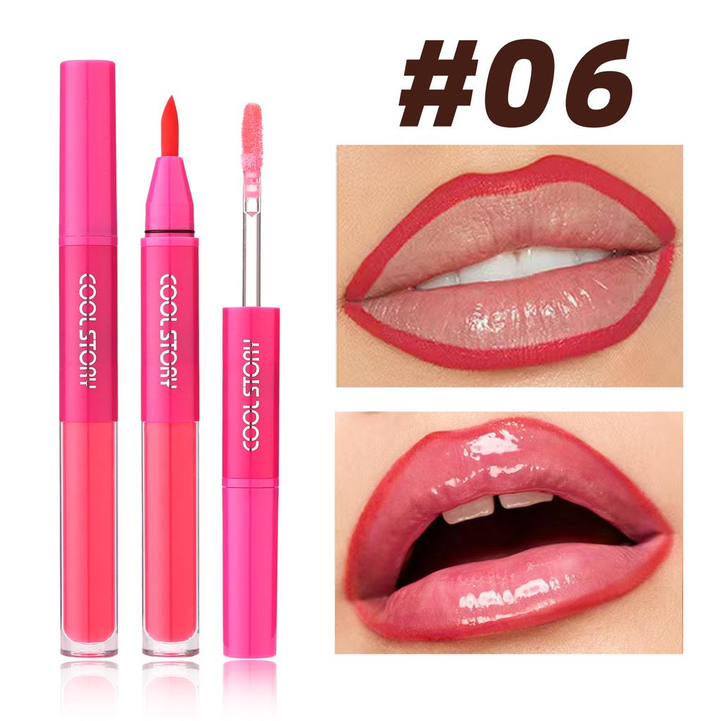 Waterproof Lip Liner & Glaze Combo Smooth Moisturizing Plumping Stain Liquid Lipstick Natural Outline Lips Contour Makeup