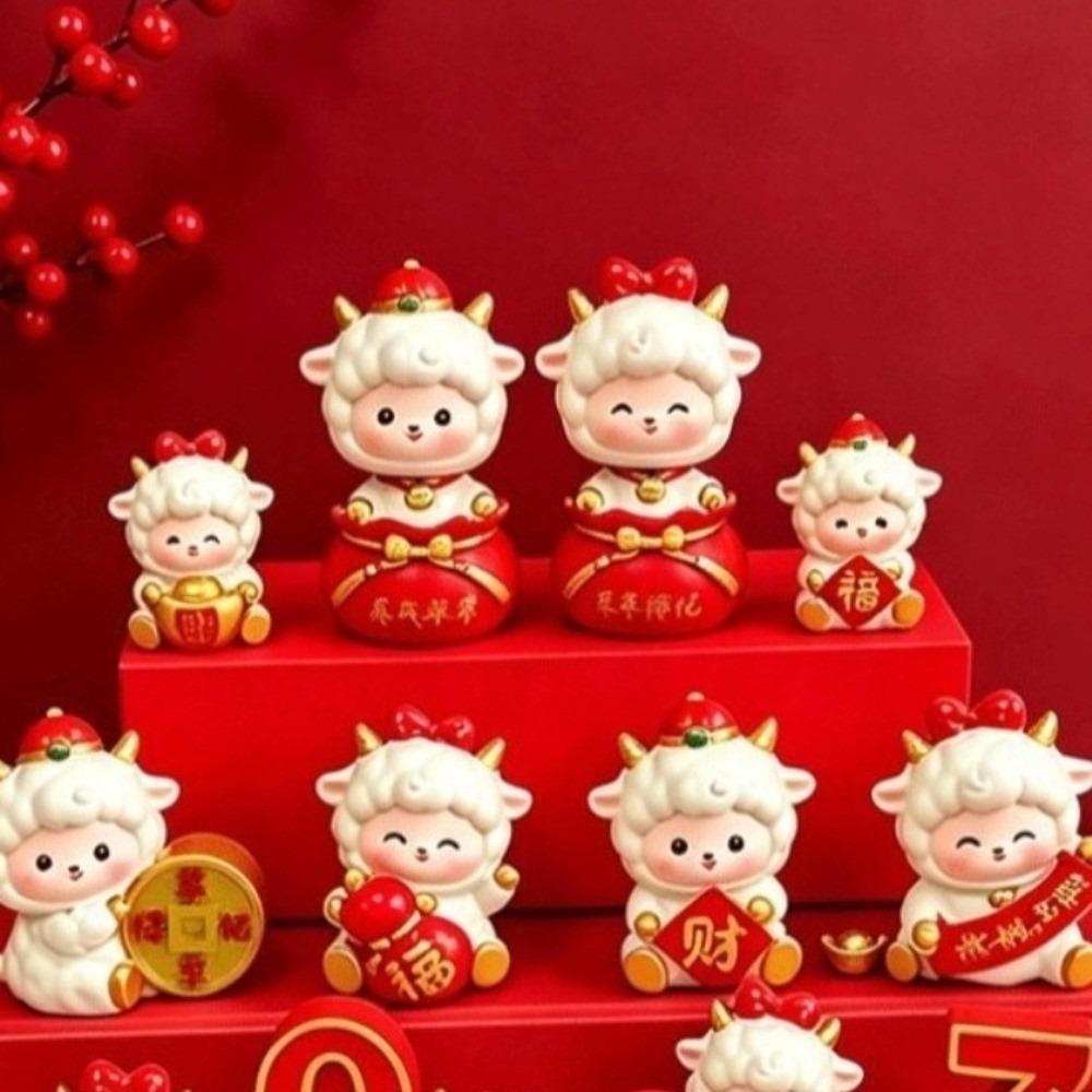 Resin Year Of The Goat Ornament Cartoon Lucky Decor Spring Festival Gift