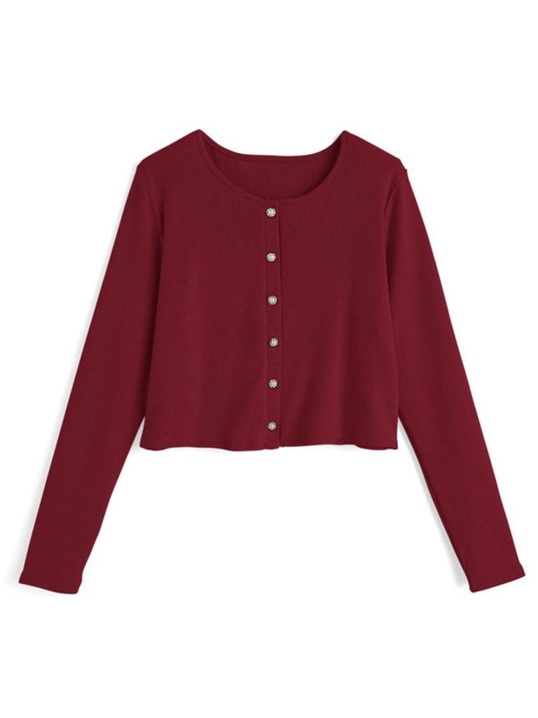 Schlankmachender Cardigan im koreanischen Stil mit langen Ärmeln - Elegantes, vielseitiges Oberteil für Damen für Herbst/Winter