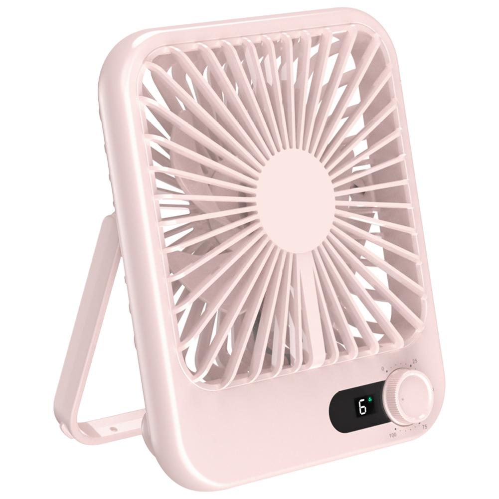 USB/Charging Portable Small Fan Digital Display Personal Desk Fan Adjustable Foldable Fan for Home Room Table Office