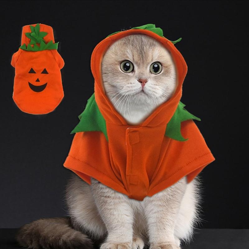 Dog Pumpkin Costume Cosplay Sweatshirt Pet Hoodie Party Costume AllBreeds Halloween Sweater Cats Festival Suit Outfit