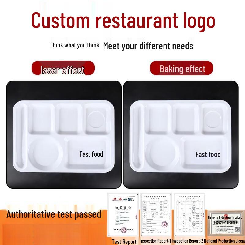 Thickened Melamine 4-Compartment Rectangular Serving Tray