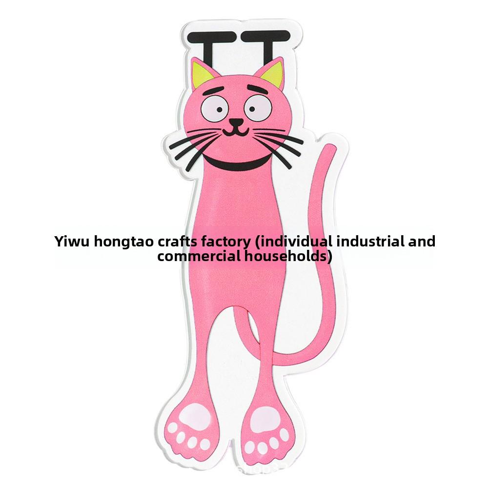 

Креативная акриловая закладка с вырезом в виде кошки, милый мультяшный кот, аксессуар для чтения для любителей книг 1 piece