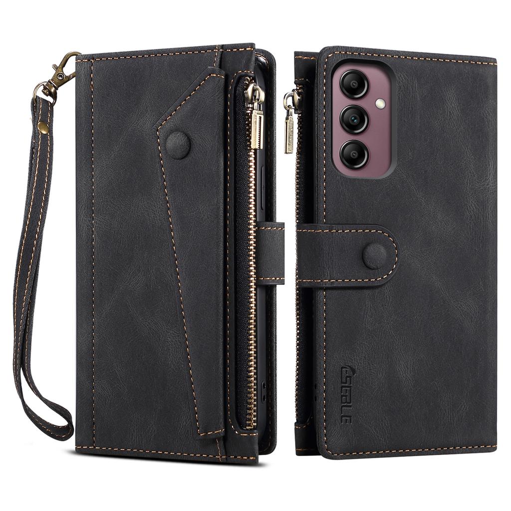 ESEBLE Star Series For Samsung Galaxy A17 Case Zipper Wallet Leather Stand Phone Cover with Wrist Strap