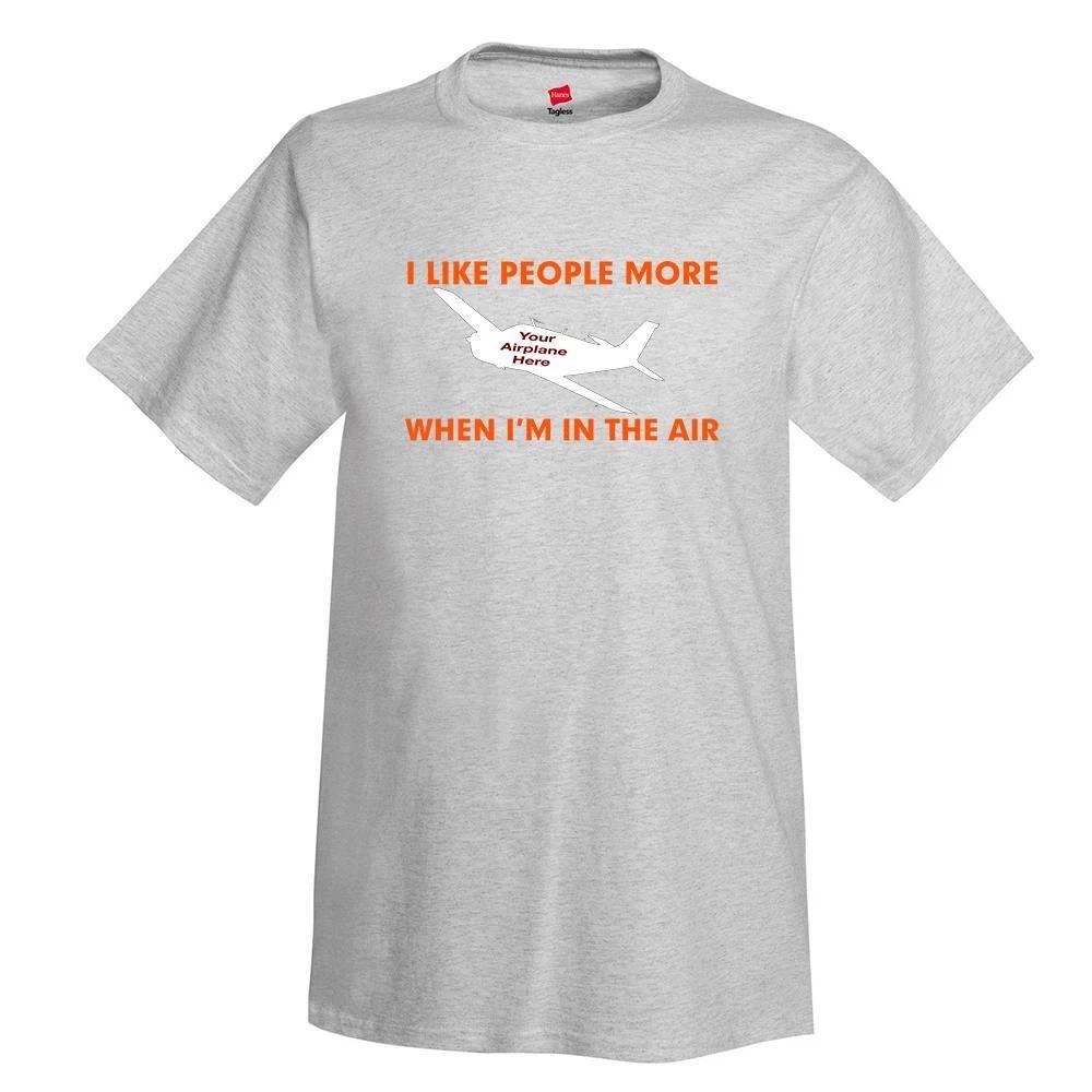 I Like People More Aviation Theme T-Shirt - Personalized w/ Your Airplane L