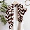 Lightweight 90 CM Square Scarf Patterned Shawl Printed Silk Scarf Stripes Square Headscarf  Men