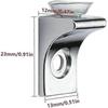 Glass Shelf Bracket, 12 Pieces Zinc Alloy Polished Chrome Right Angle Shelf Support Fixing Clip