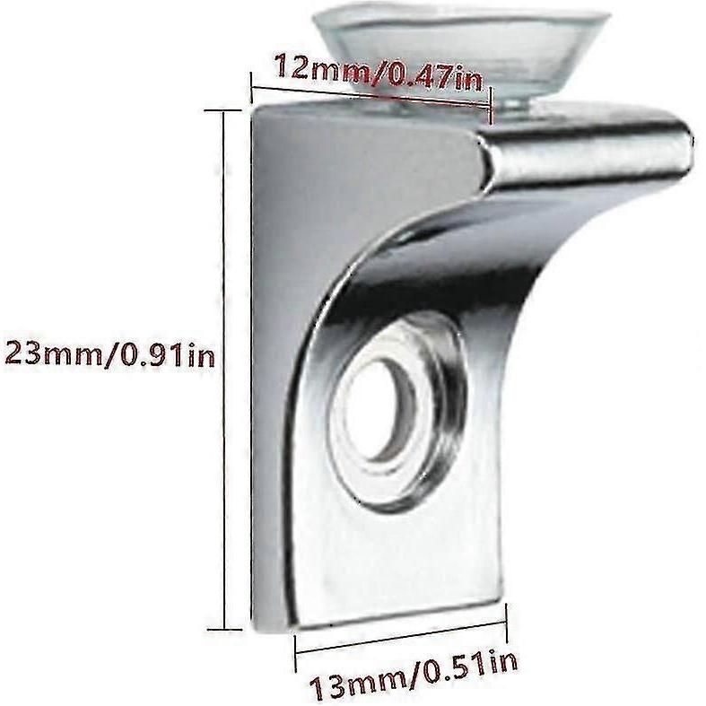 Glass Shelf Bracket, 12 Pieces Zinc Alloy Polished Chrome Right Angle Shelf Support Fixing Clip
