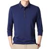 Men's Polo Spring and Autumn Long-sleeved T-shirt Men's Lapel Simple Business Youth Loose Large Size Dad Wear