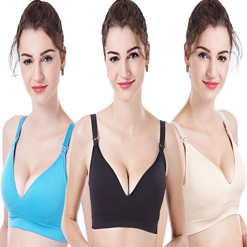 Seamless Front-Open Maternity Nursing Bra - Wire-Free, Shaping & Gathering Design