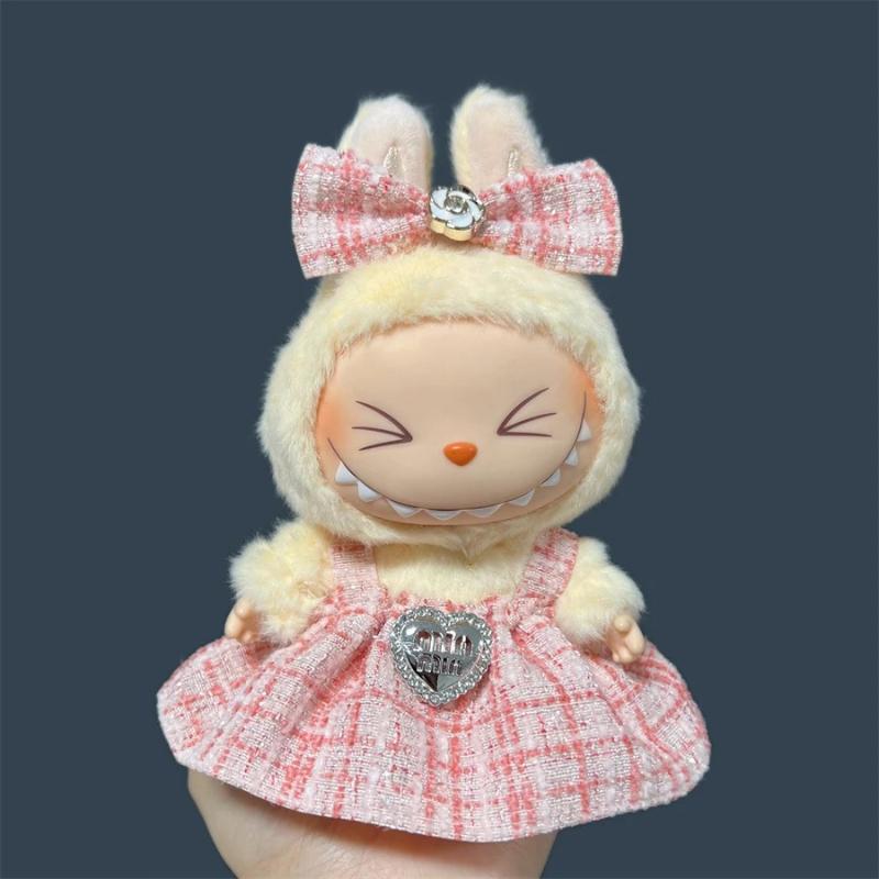 Roztomilé oblečení pro 17cm panenku Labubu Fashion V1V2 Oblečení pro idoly DIY Dětský dárek Šaty pro Labubu Plášť Oblečení Vlasy Doplňky pro panenky