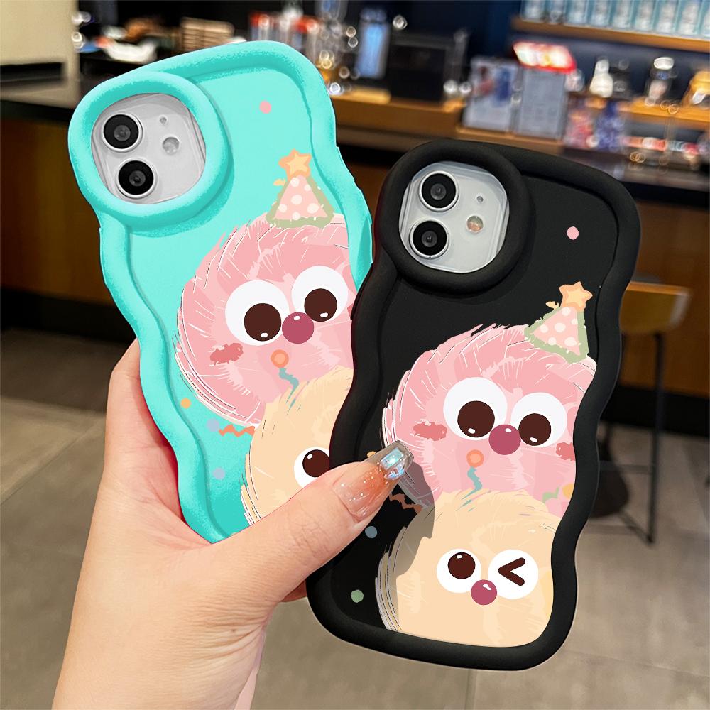 Pentru Infinix Hot 40i 30i Smart 8 OPPO A18 A38 A58 A60 A78 Reno12 FS Vivo Y18 Y28 Y36 Y22s Y17s Husă de Telefon Drăguță cu Model Cartoon, Silicon Moale, Margine Ondulată