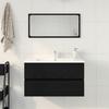Sink Cabinet Black Oak 80 x 38.5 x 45 cm Engineered Wood
