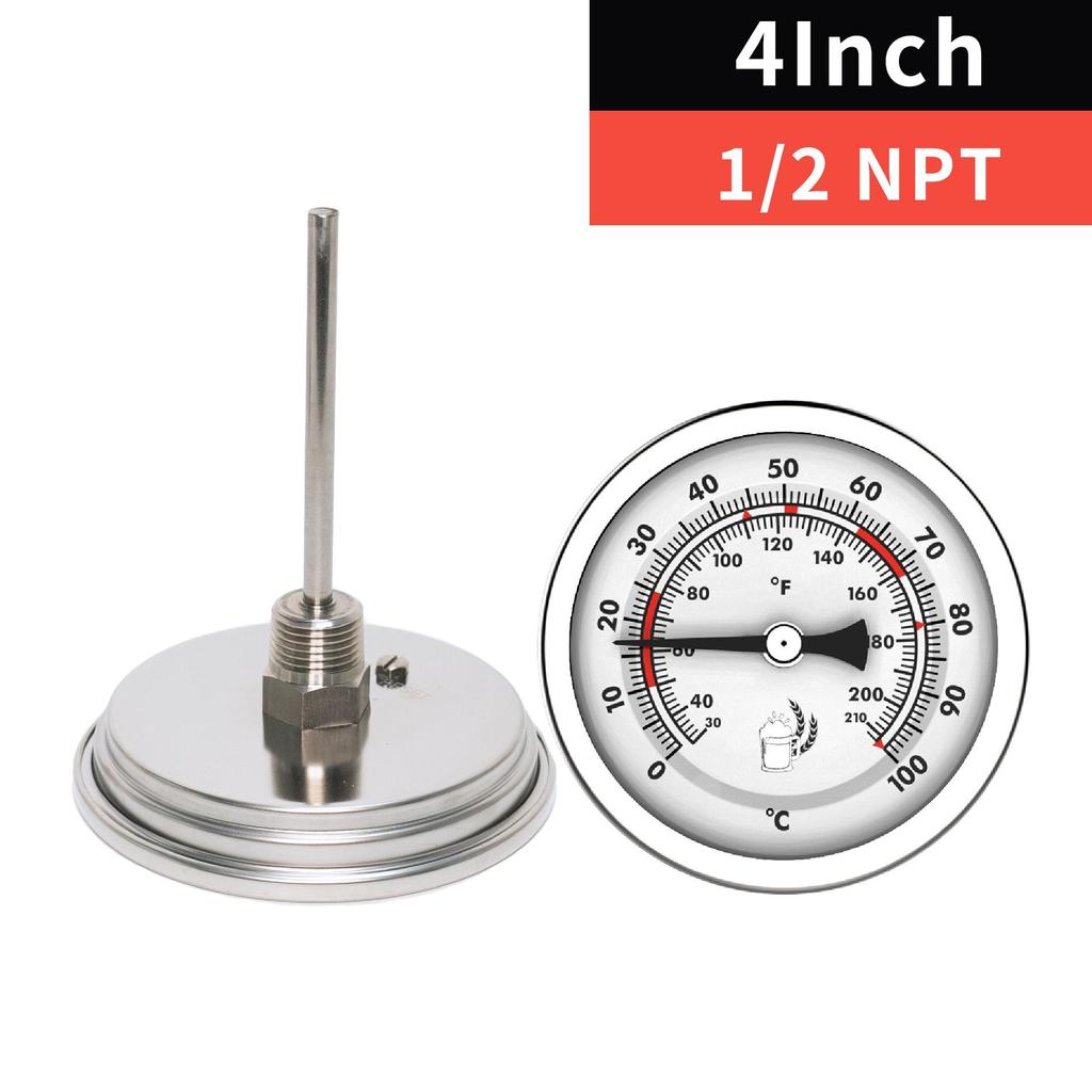 Stainless Steel Dial Bimetal Probe Thermometer Household Boiler Brewing Distilled Water Alcohol Thermometer Accessories