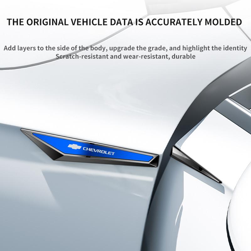 1 Pair Car Fender Side Badge Sticker Body Bumper Decal for Chevrolet TRAX CRUZE TRAX IMPALA SILVERADO AVEO Sail Blazer