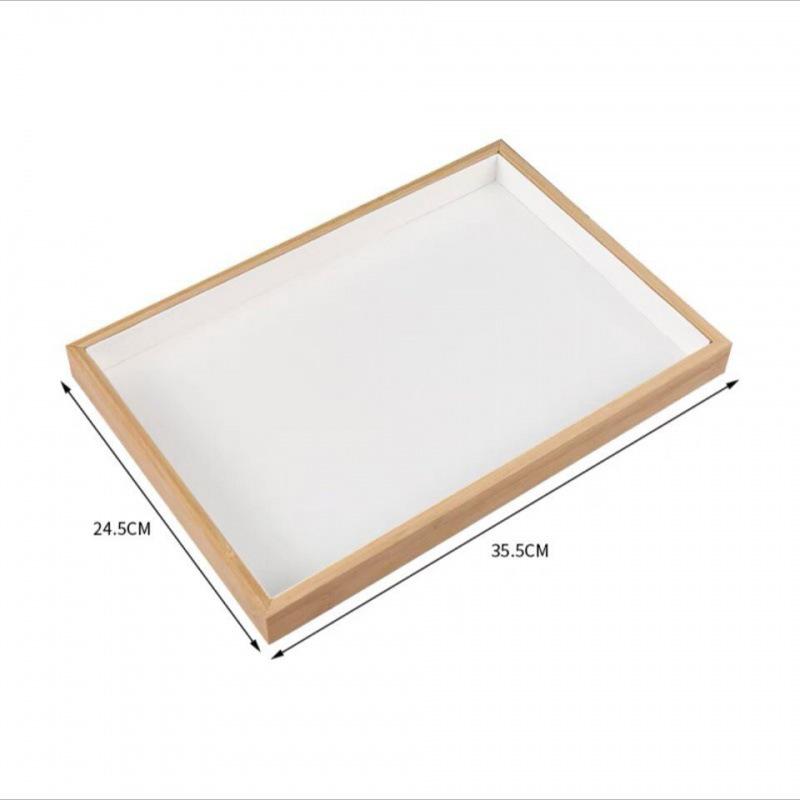 Bamboo Jewelry Display Tray with Velvet Lining for Bracelets & Necklaces