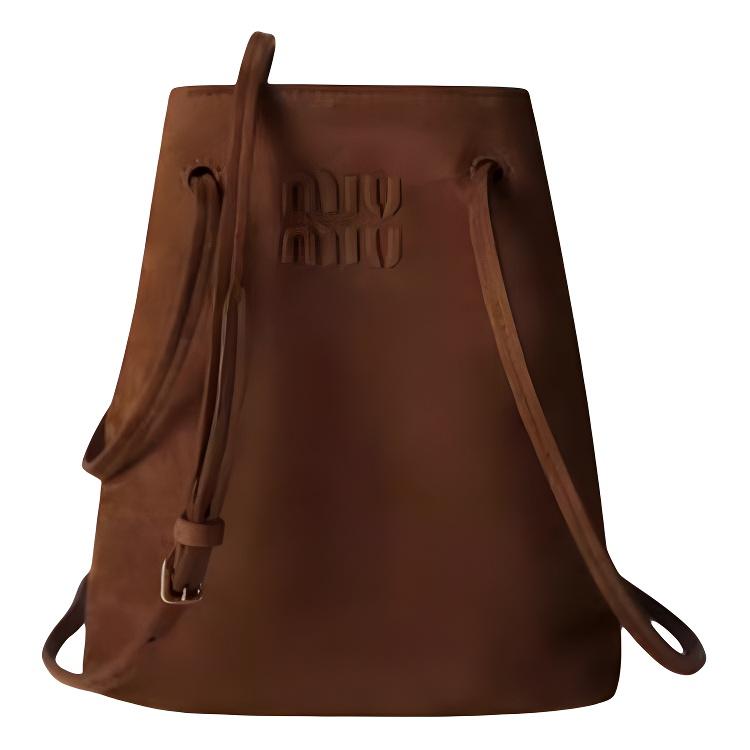 

MIU MIU Logo Embossed Adjustable Shoulder Strap Mini Bucket Bag Women Handbags Cocoa-Brown 5NF460_ACSS Basic Set (Bag+Dust Bag)