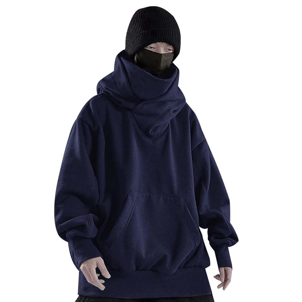 2024 Herbst Hoodie mit Samtfutter und gestapeltem Kragen: Trendig Unisex Lässig Lockere Passform